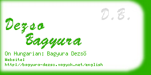dezso bagyura business card